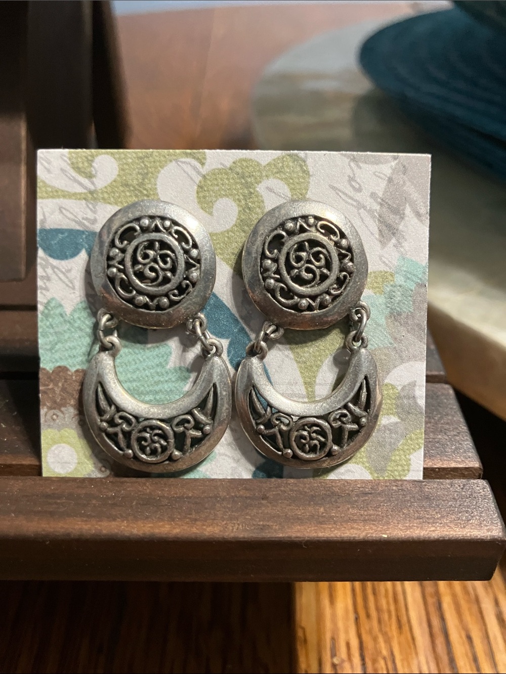 Chico’s Silver-Tone Decorative Clip Earrings